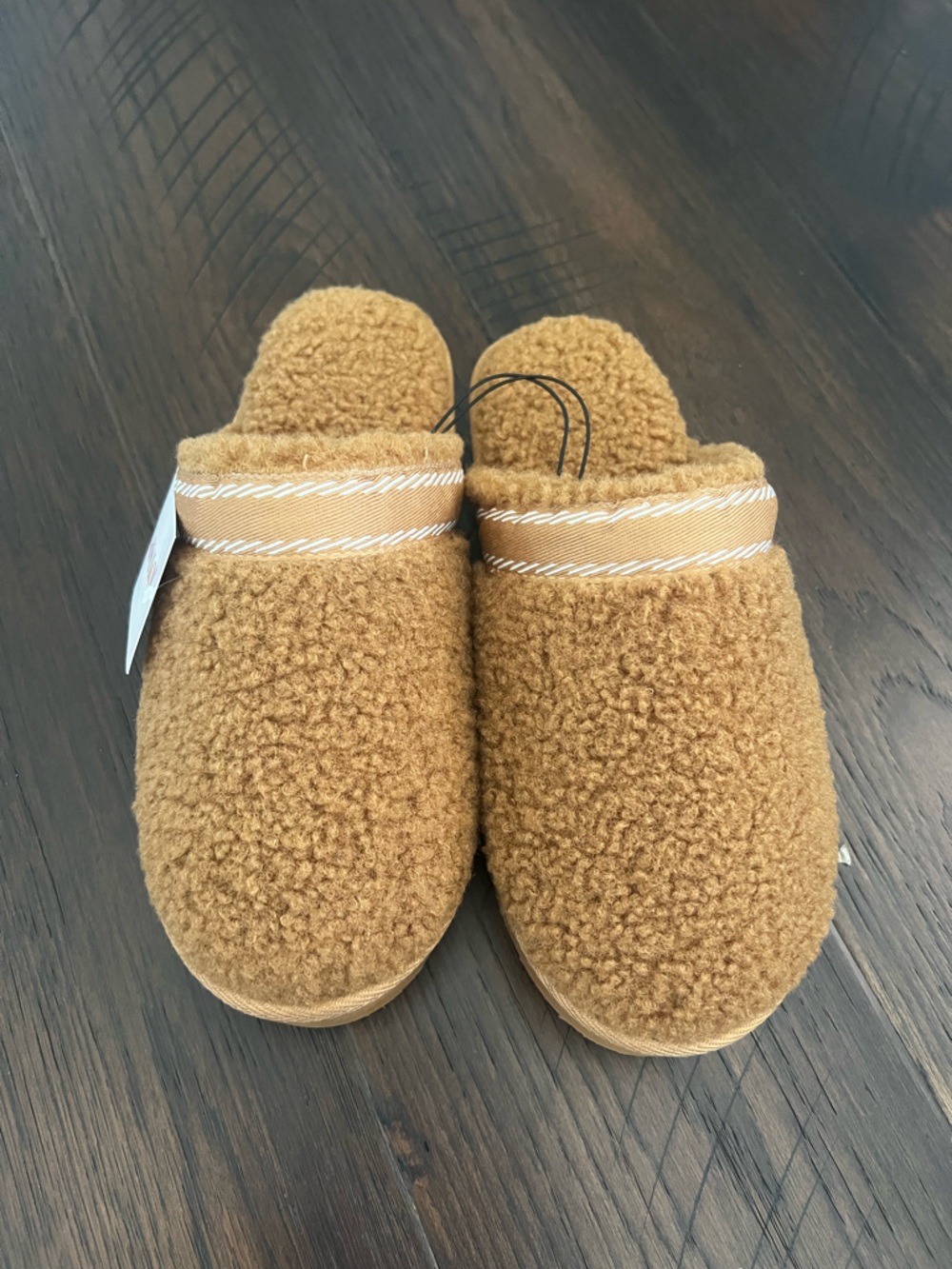 Teddy fleece platform clog slippers